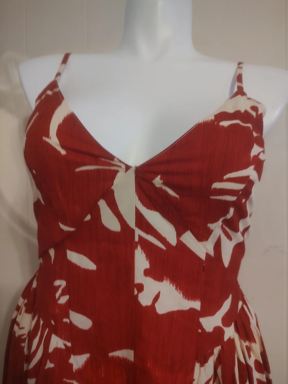 Spaghetti-Strap Rust & Cream Floral Maxi Dress - Picture 3 of 5